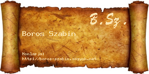 Boros Szabin névjegykártya