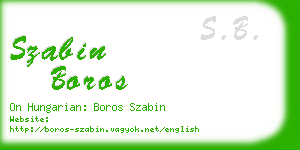 szabin boros business card